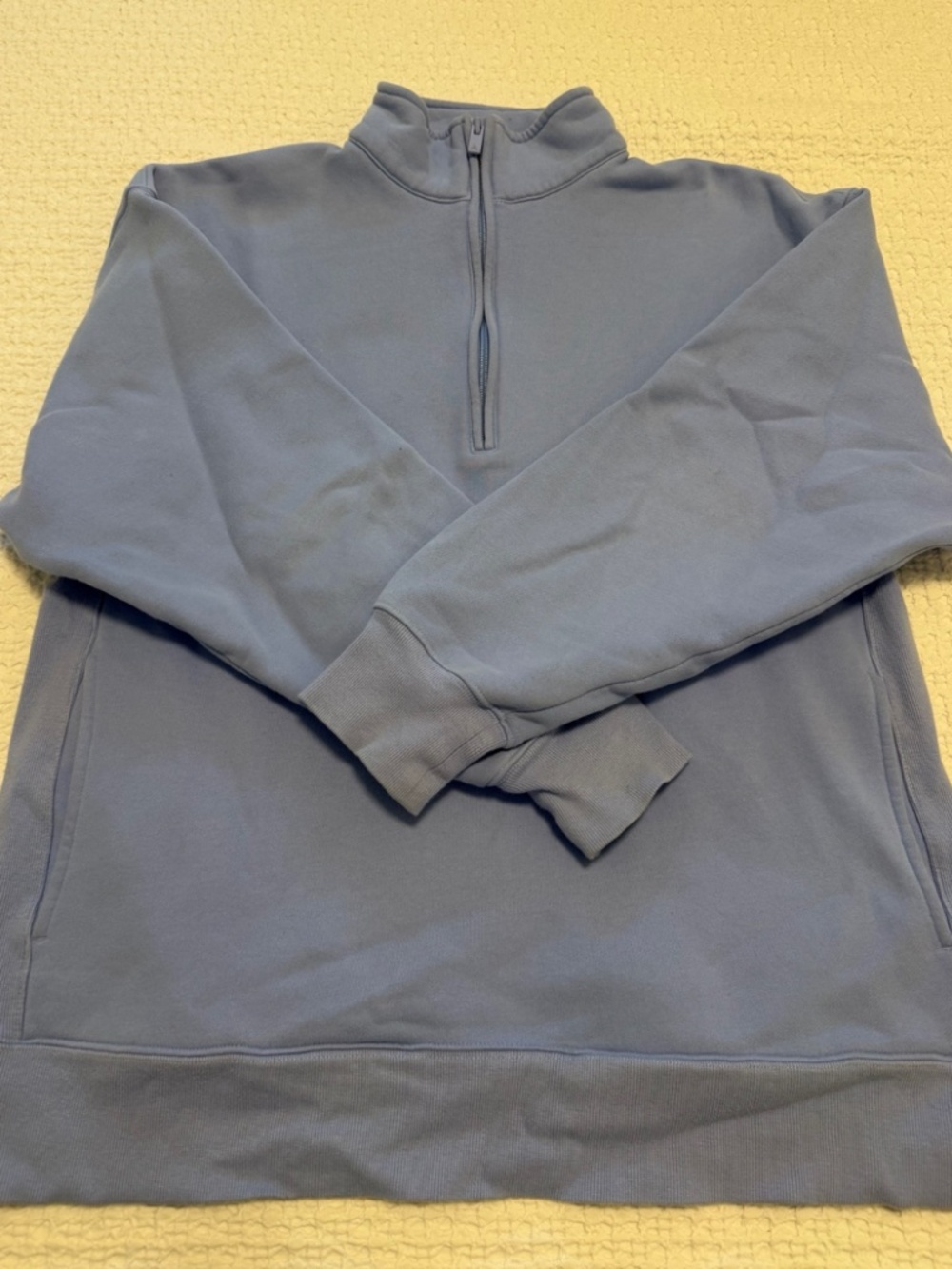 Aritzia Sweatfleece Boyfriend Half-Zip Sweatshirt โ Blue | Size Medium